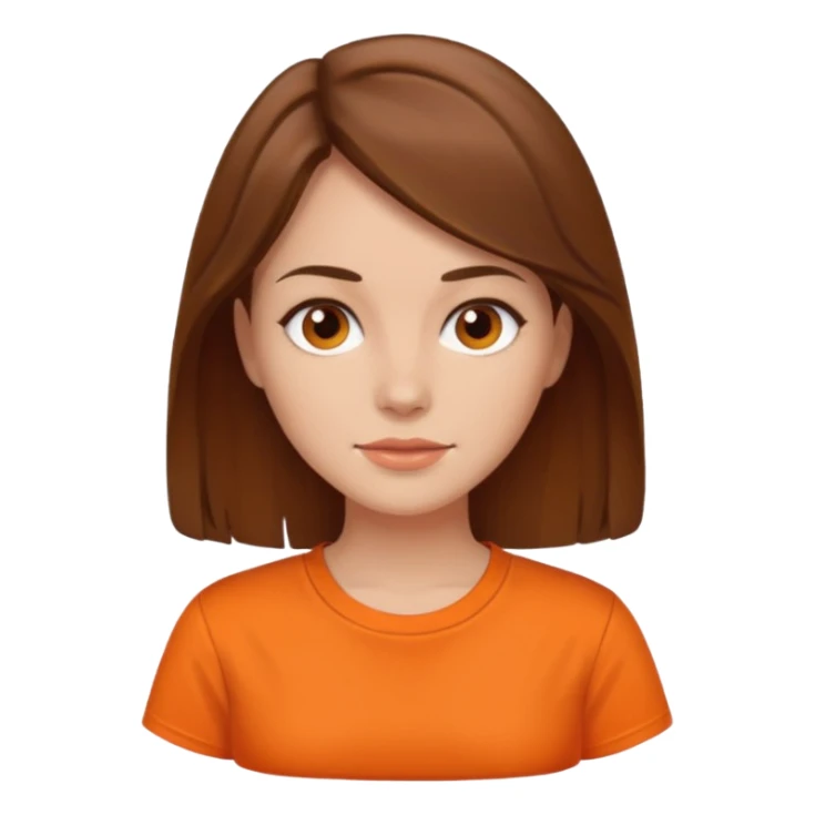brown haired woman with orange shirt sticker