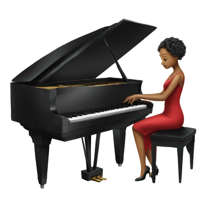 elegant lady playing the grand piano sticker