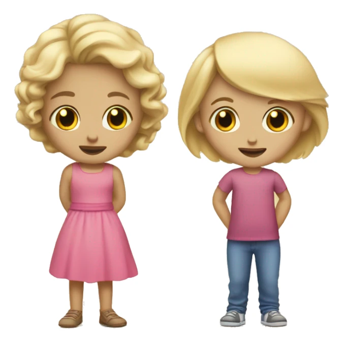 blonde child does not give a toy to another blonde child sticker
