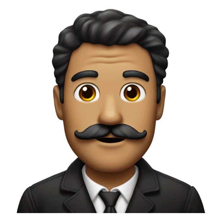 homme noir avec la moustache rasée des deux coté sticker