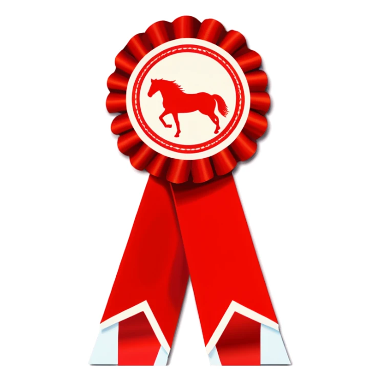 Red horse show award ribbon no text  sticker