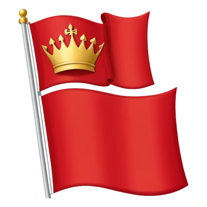 “Emoji-style red waving castle flag, flat clean lines, simple heraldic shape, no castle shown.” sticker