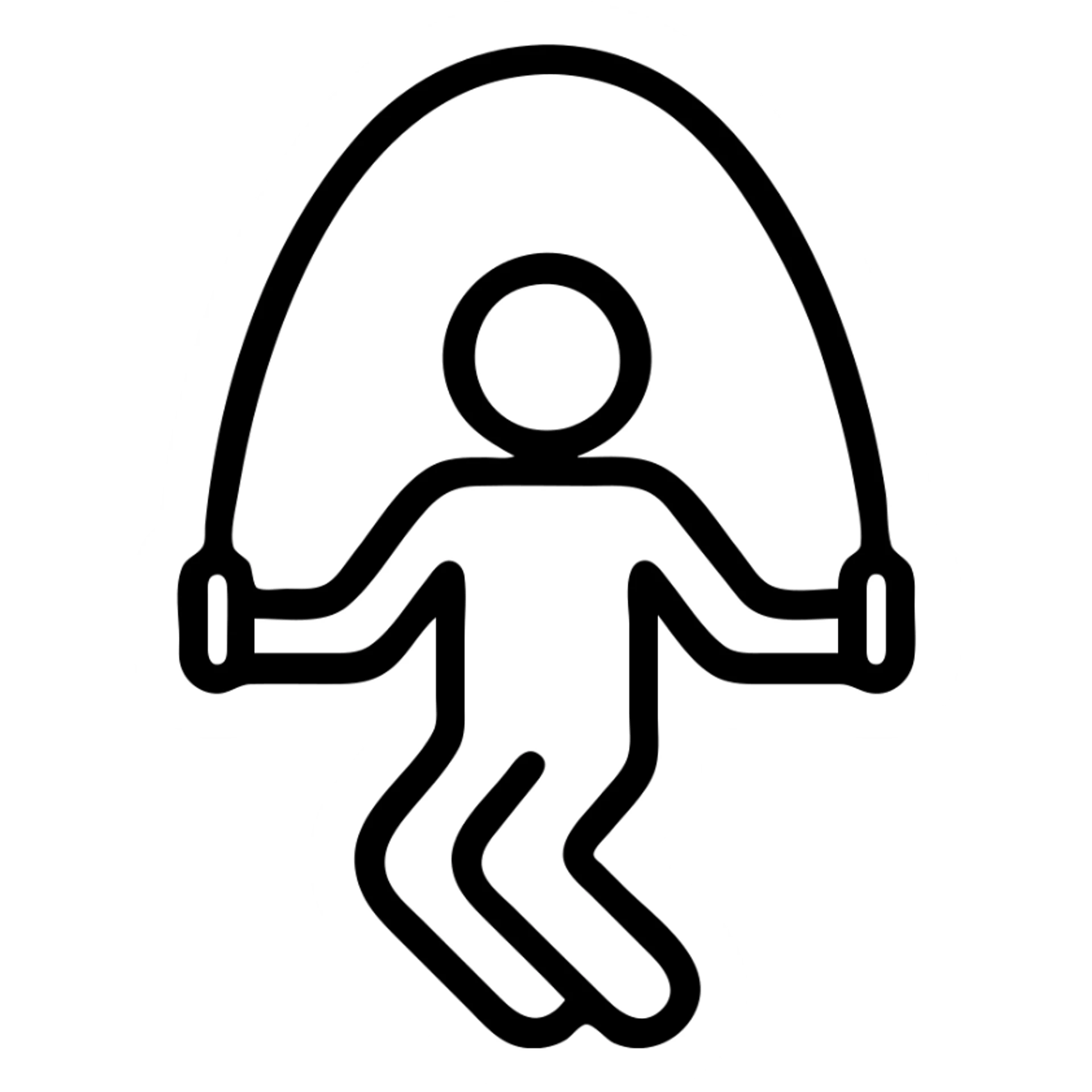 simple black outline of a person jumping rope sticker