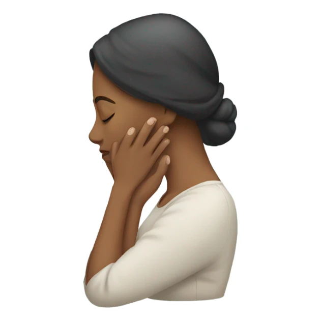 woman with hands on her neck sticker