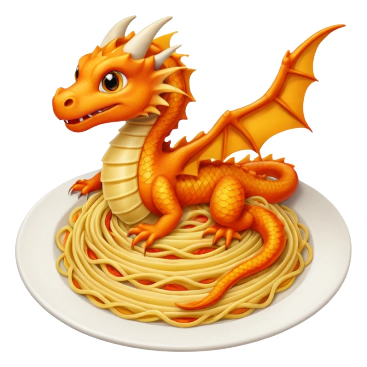 Dragon con cuerpo de pasta canelloni sticker