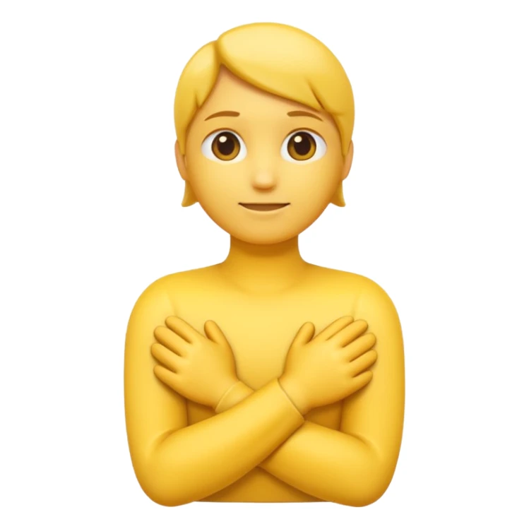 Creat crossed arm around the neck emoji sticker