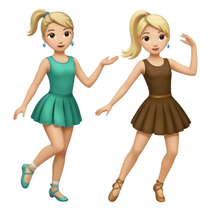 two girls dancing one is blond and one is brunette sticker