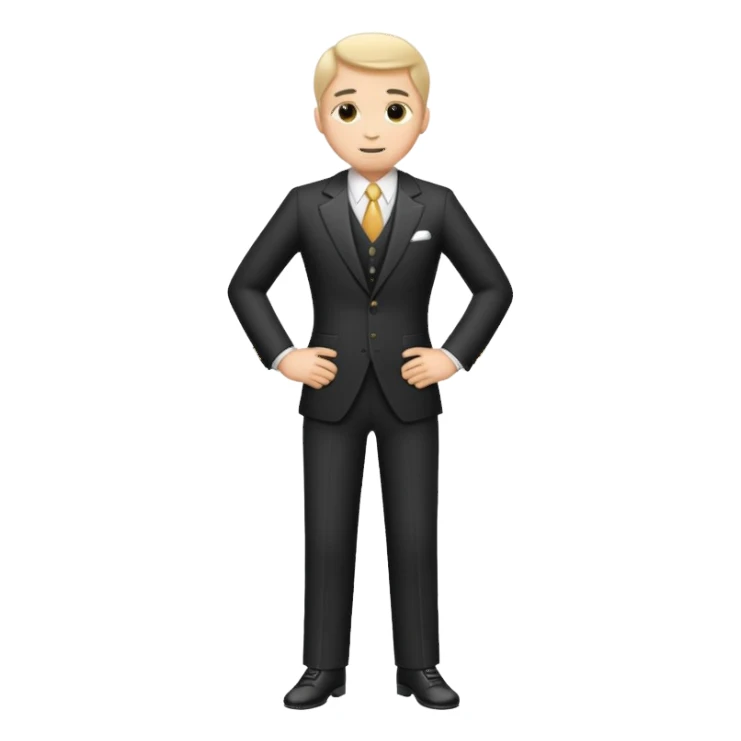 full body 1920s wealthy man in suit, athletic build, emoji style sticker