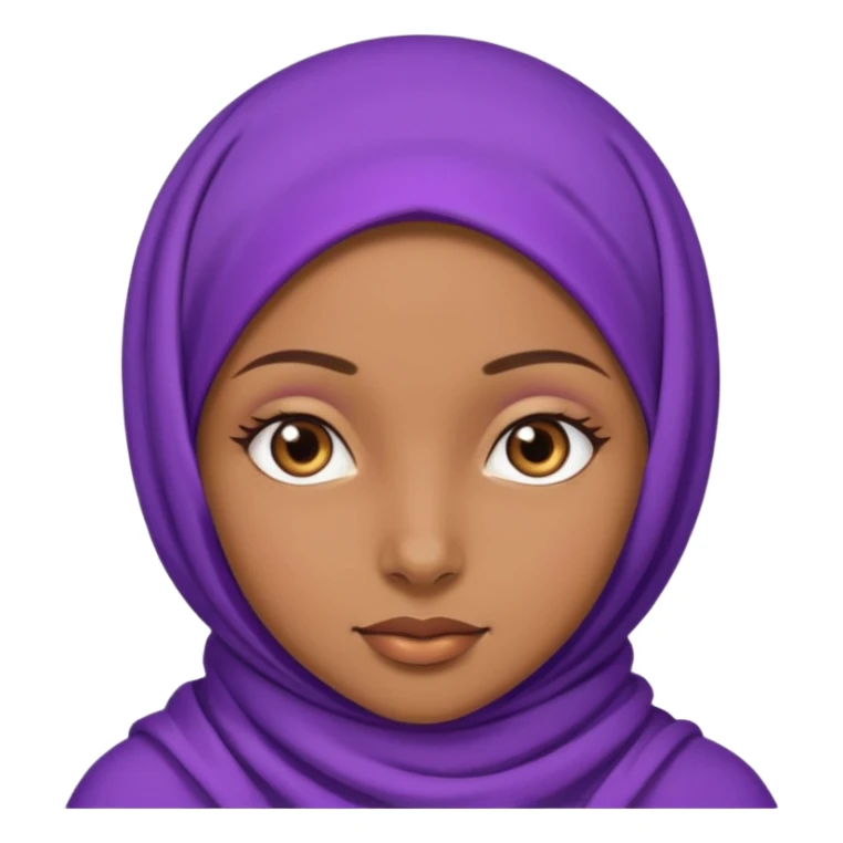 Brownskin girl with purple hijab sticker