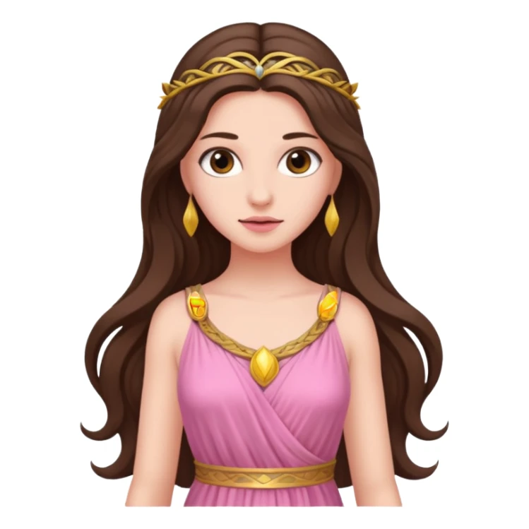 Pink greek goddess long brunette hair sticker