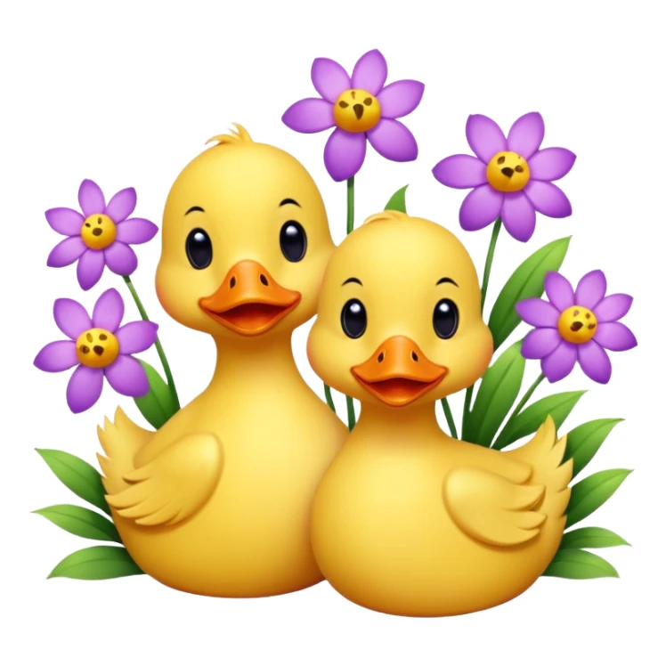 Ducks \with flowers sticker