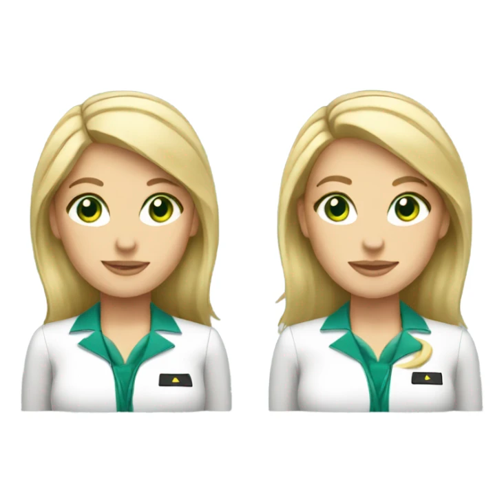 Blonde hair green eyed flight attendant  sticker