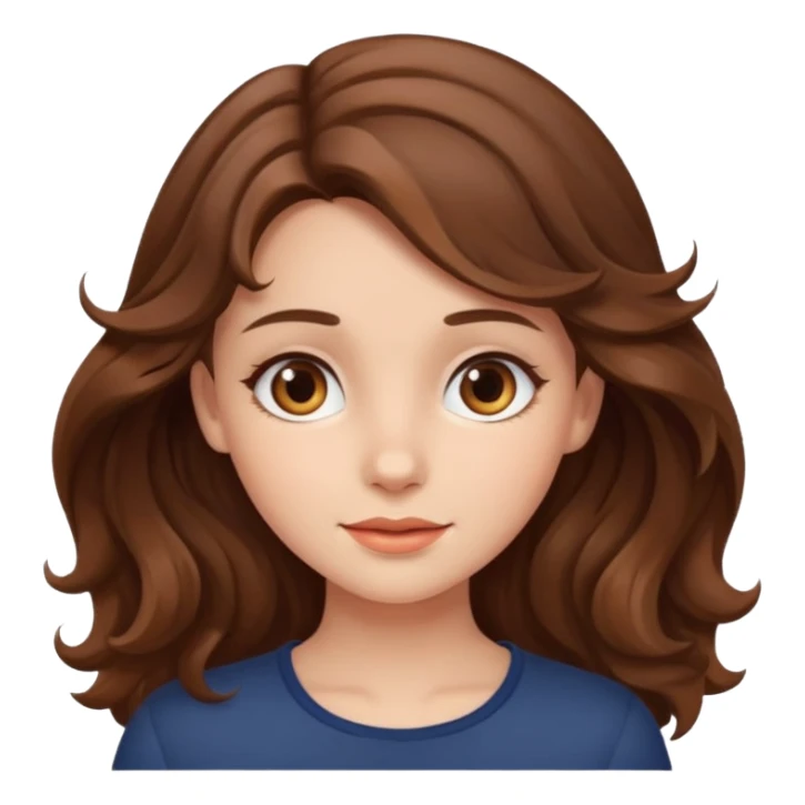 a beautiful girl with wavy volumes brown hair sticker