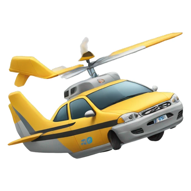 un emoji de un carro volador sticker
