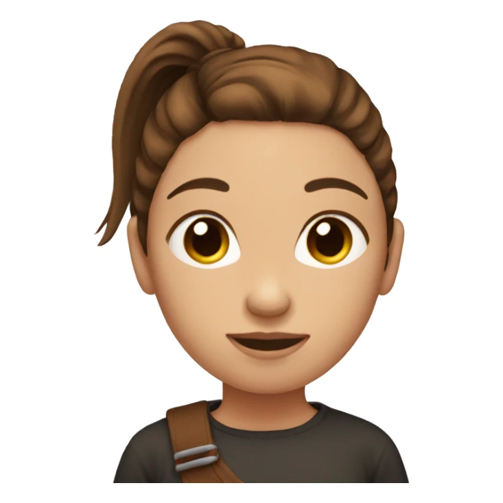 girl with brown pony tail no face sticker