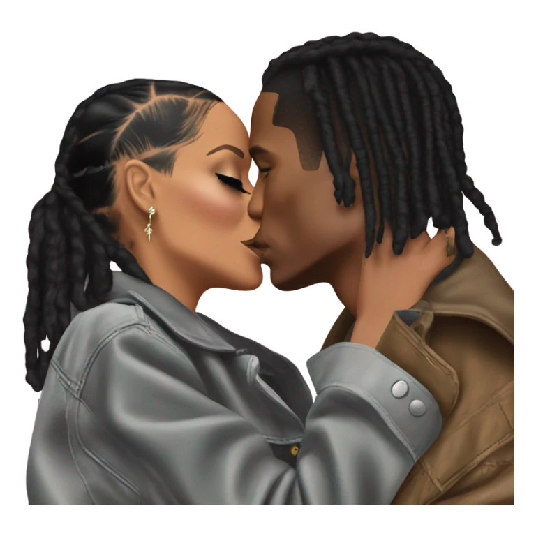 asap rocky and rihanna kiss sticker