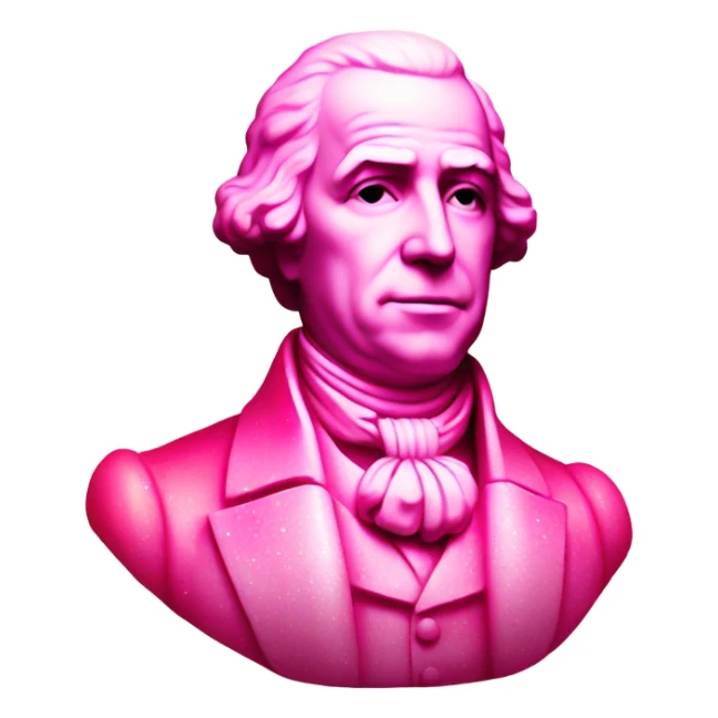 Pink ombre James Madison Statue with glitter  sticker