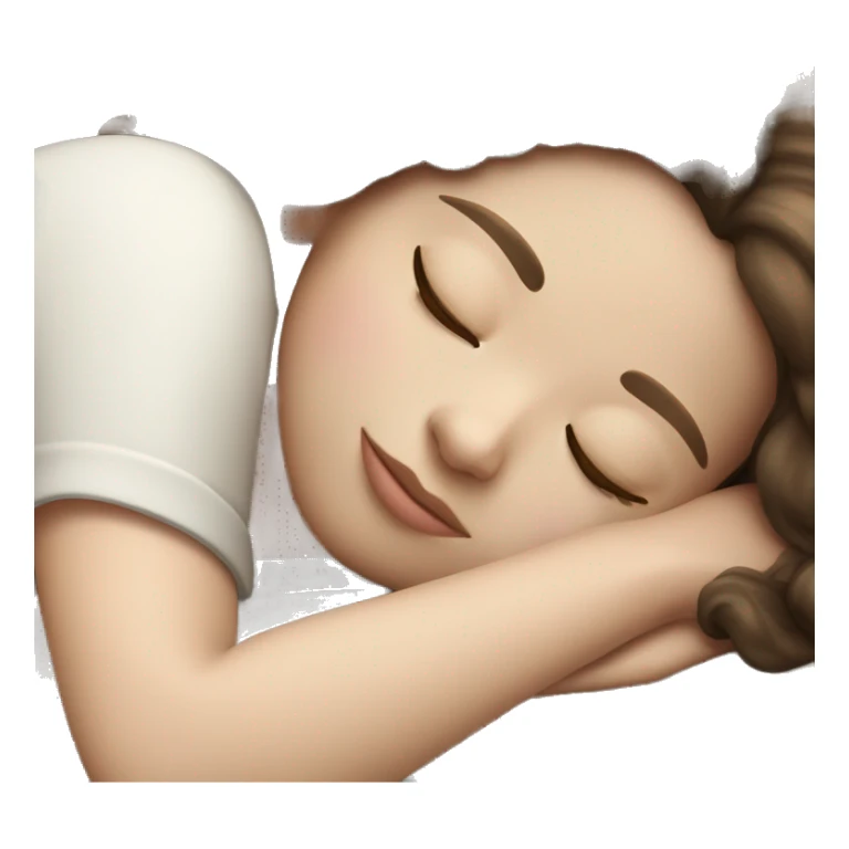 pale Brunette girl sleeping sticker
