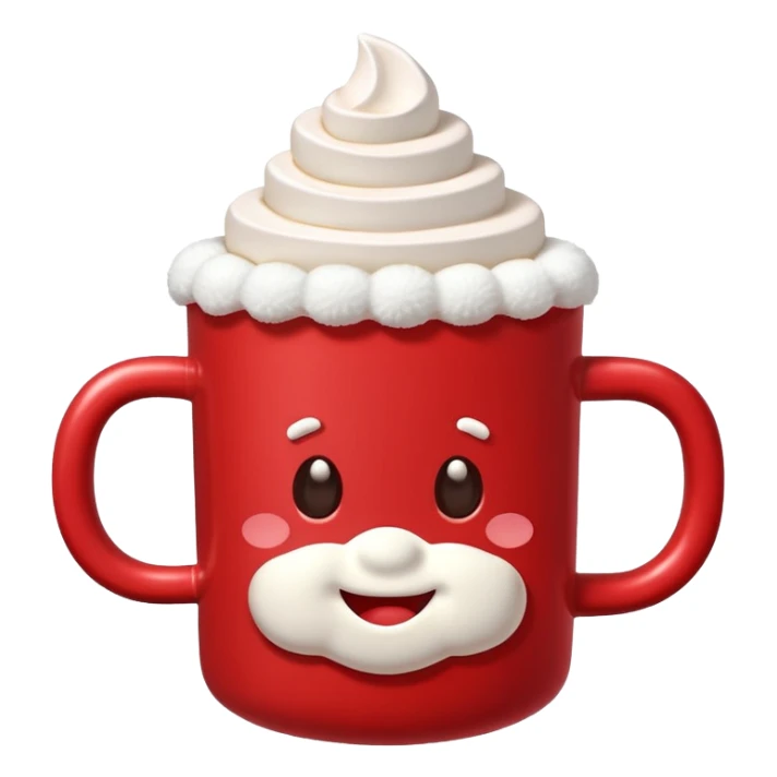 red mug of hot chocolate with marshmallows sticker