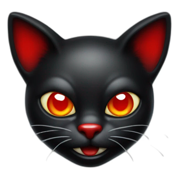 black devil kitty with red eyes and clown nose sticker