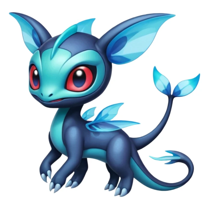 Iridescent Translucent Bioluminescent Diaphanous Meloetta-Salamence-Stitch-Toothless-Fakémon-creature-hybrid sticker