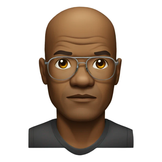 bald samuel l jackson serious wearing shirt sticker