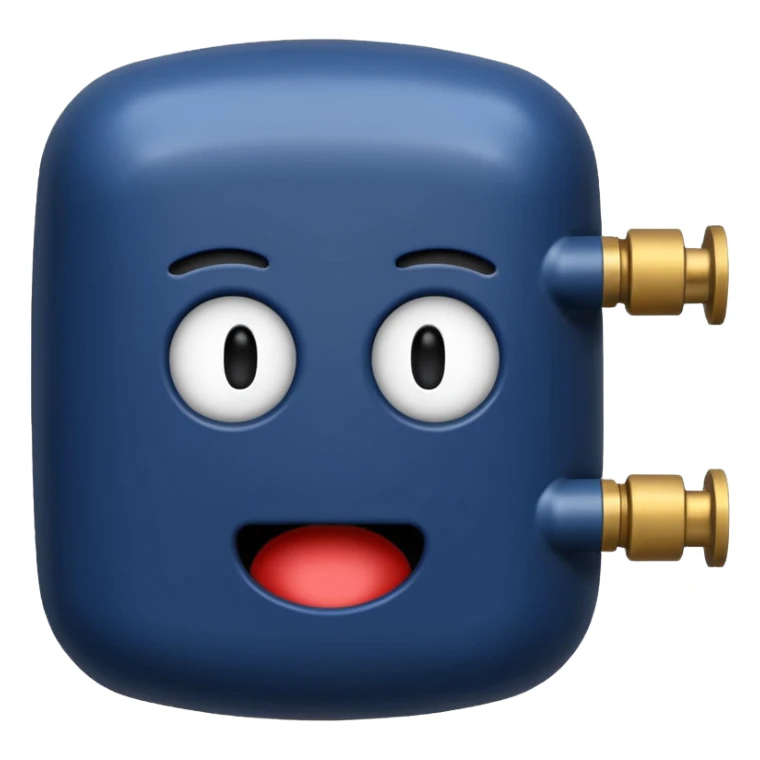navy blue boiler emoji modern no face sticker