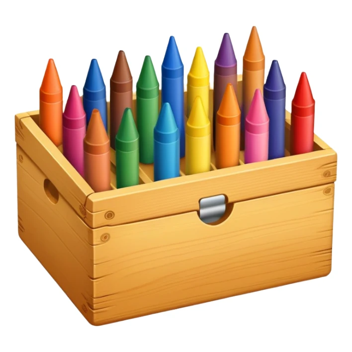 Box of crayons with different colors sticker