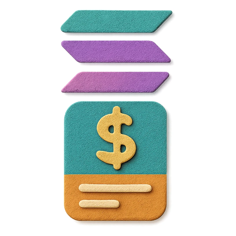 A logo for a solana wallet balance tracker in the macos menubar sticker