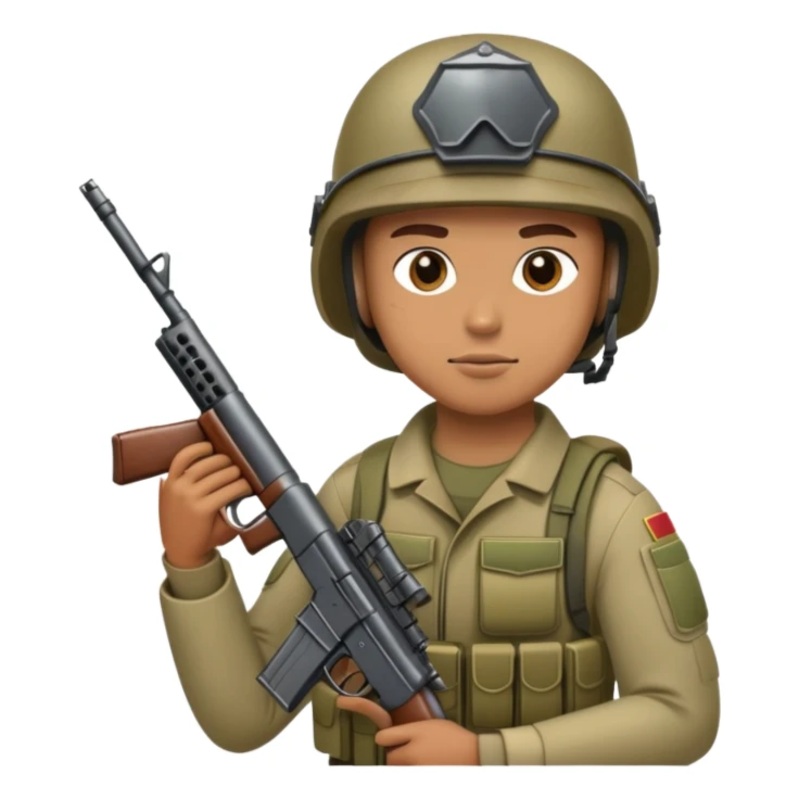 military soldier with helmet and gun sticker