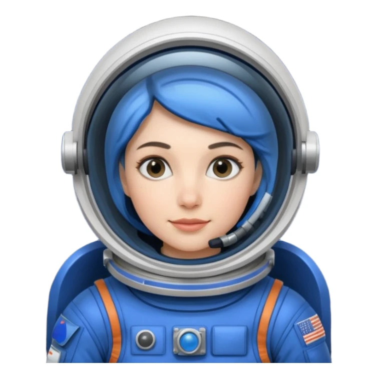 woman,  astronaut, blue and black design sticker