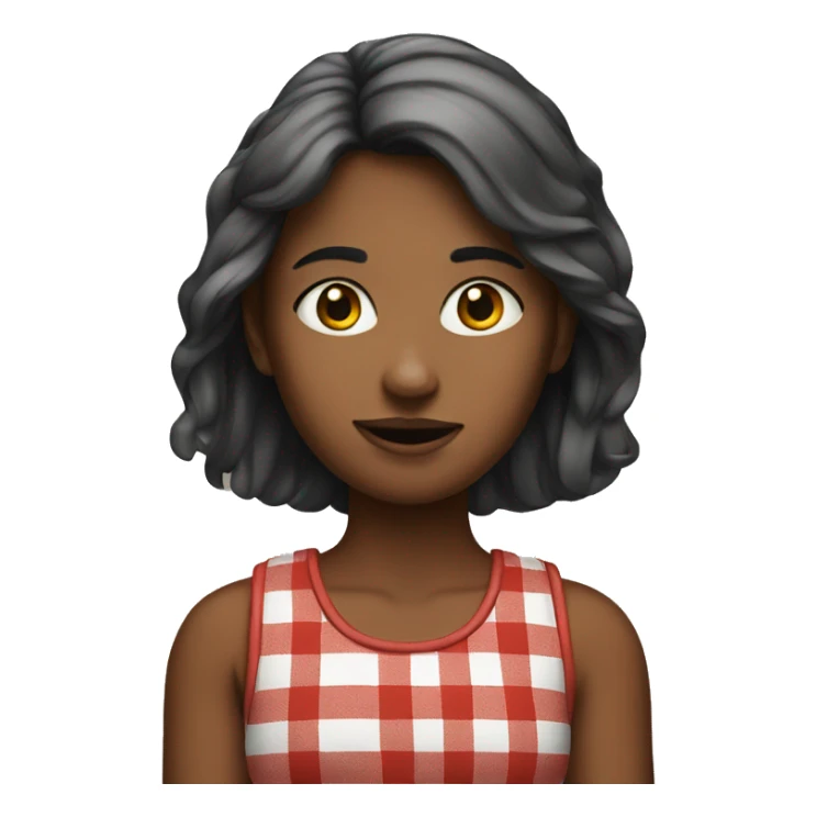 Girl with red plaid tank top  sticker