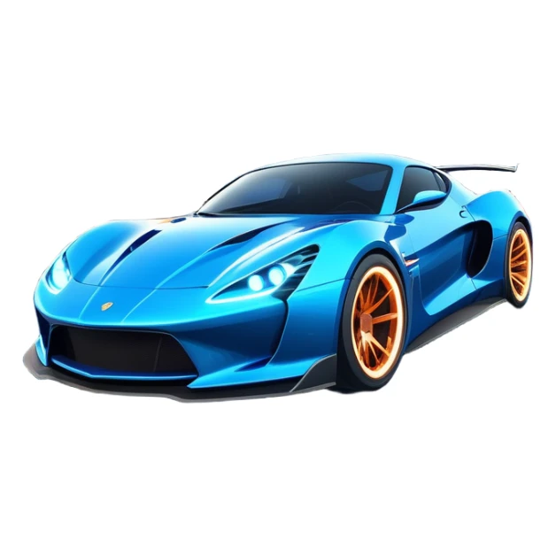 An icon showing a sleek car speeding through a neon-lit cityscape, inspired by Need for Speed. The design features dynamic motion lines, glowing tires, and a vibrant city backdrop with skyscrapers and lights. The rush of high-speed racing is highlighted. Transparent background. sticker