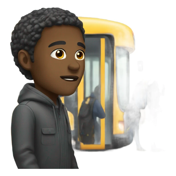 Black man at the bus stop  sticker