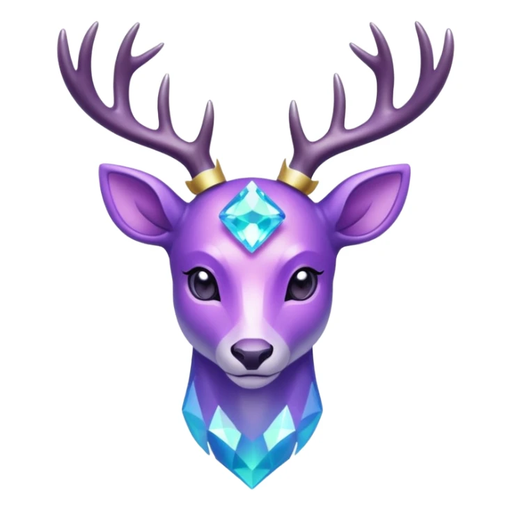 glitter purple and cian pokemon crystal deer sticker