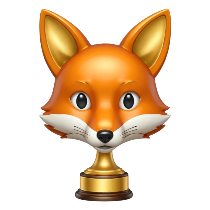 make a trophy in the shape of a fox sticker