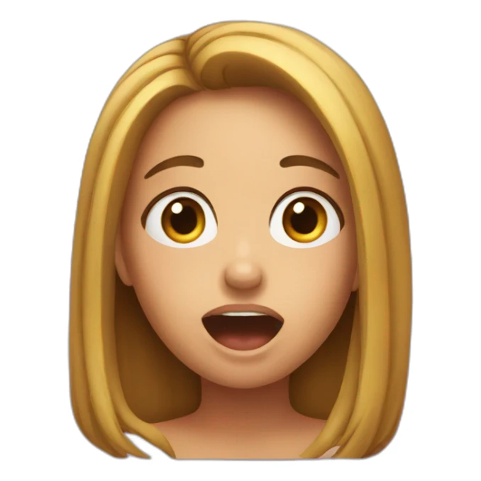 A girl is very surprised sticker