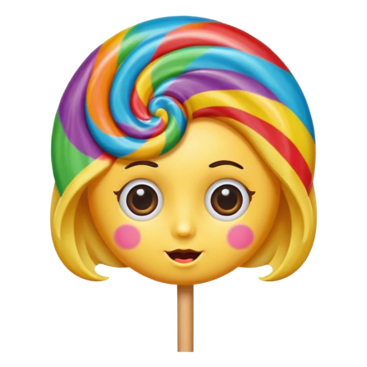 lollipop with eyes and hair  sticker