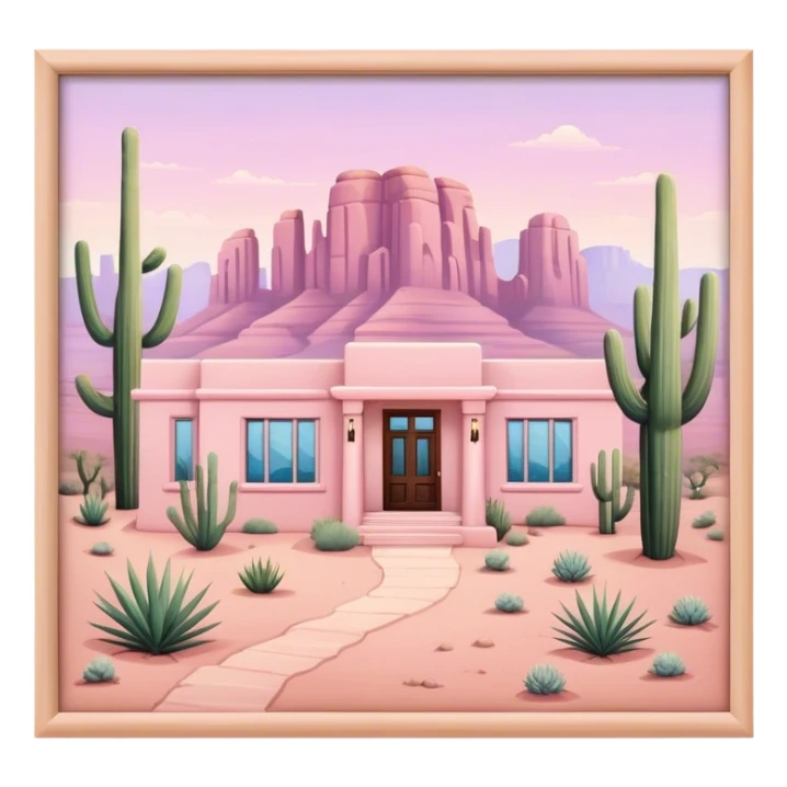 Light pink Arizona desert villa sticker