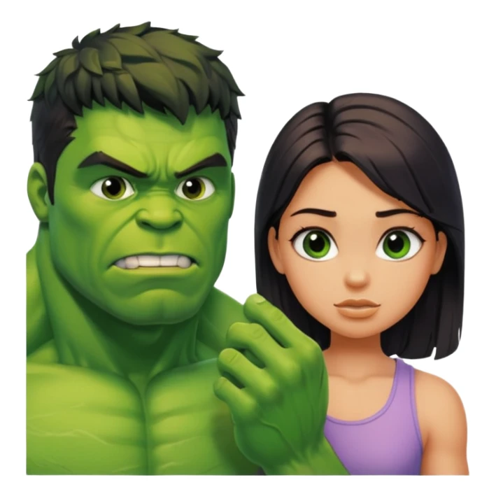 Hulk taking to a girl sticker