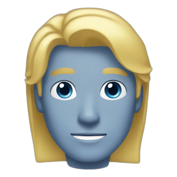 Man long blond hair with blue eyes sticker