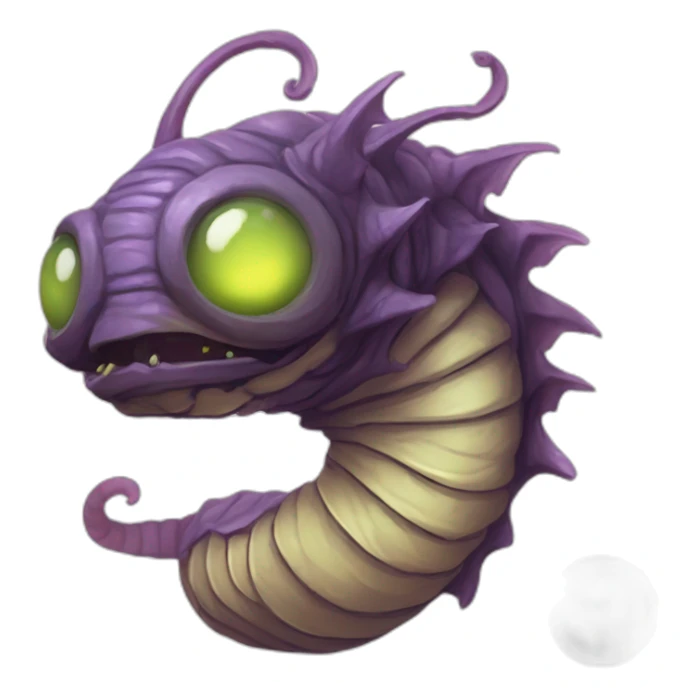 alien worm creature scifi roguelike rpg style inspired by slay thee spire sticker