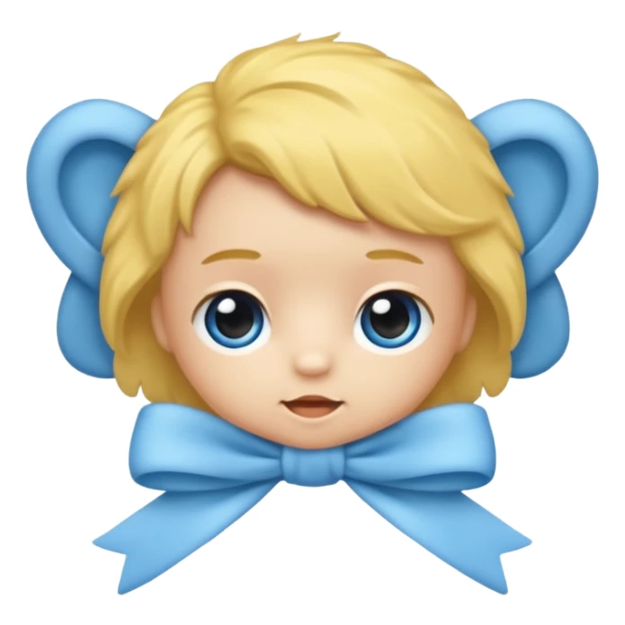 Mache einen coquette emoji ne babyblaue schleife ohne Gesicht nur eine Schleife kein Mensch  sticker