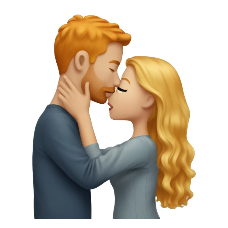 Blonde girl kissing ginger guy sticker