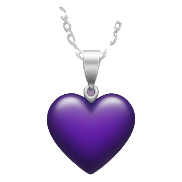 Necklace with dark purple heart sticker