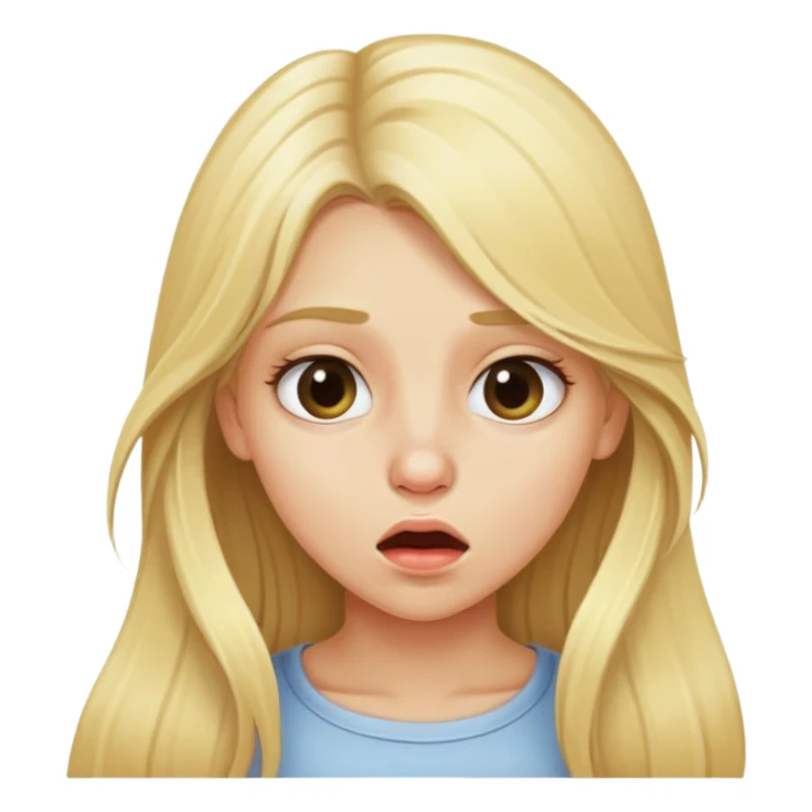 blonde girl with long hair snorting sticker