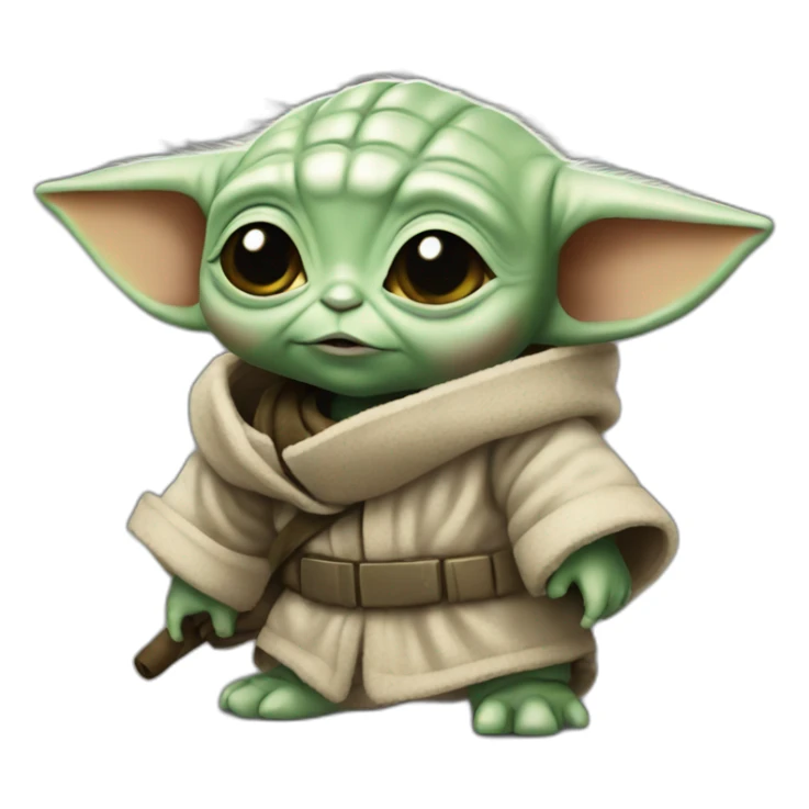 Baby yoda playing ping pont sticker