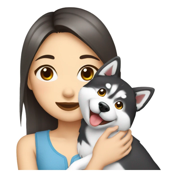 Japanese girl with husky sticker