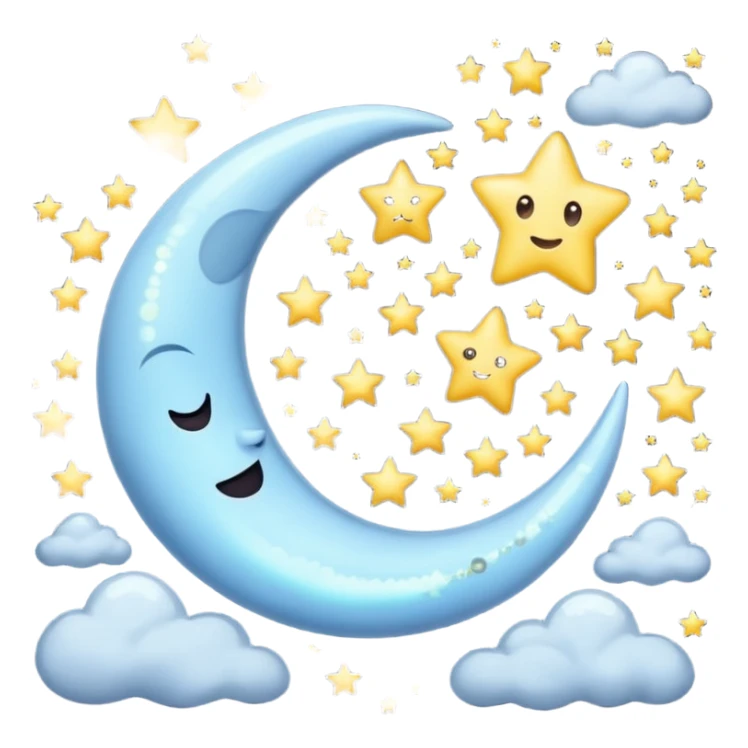 Luna con estrellas y un infinito sticker