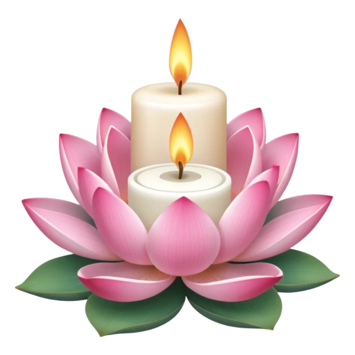 a lotus flower, next to a candle symbolizing a spa sticker